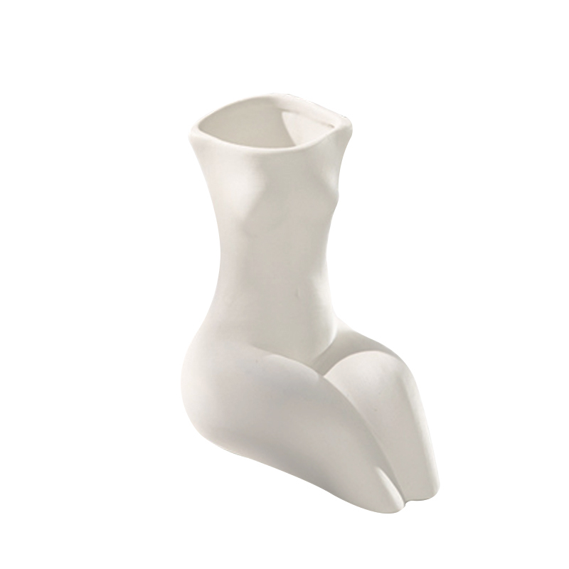 Conception de statues d'art blanc en céramique vase