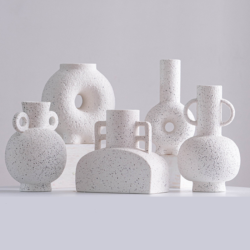 Créativité et style d'innovation Design en porcelaine vase maison décorations de bureau à sable blanc les granules de sable vase en céramique