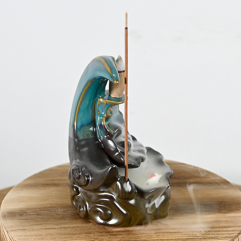 Céramique Lune cascade Backflow Brûler le brûleur en cascade Cône d'encens de reflux 