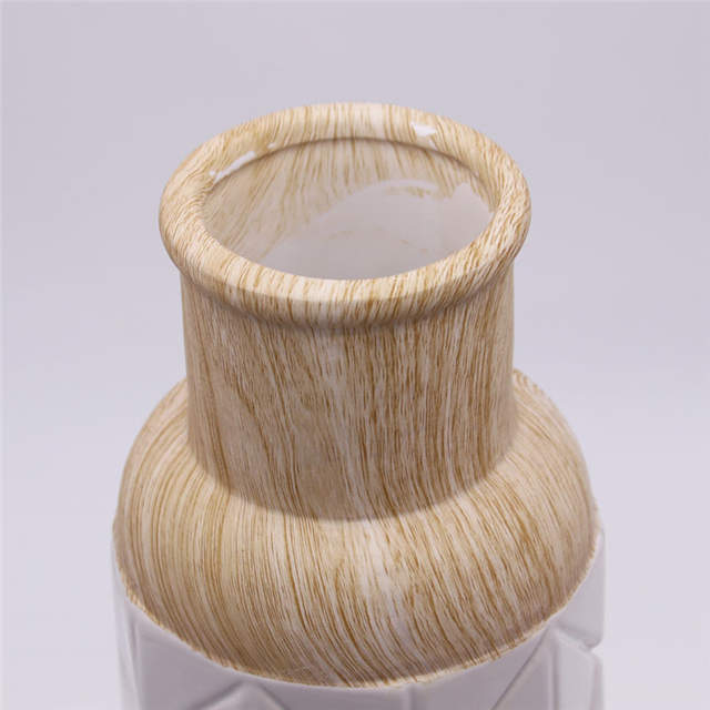 Décoration de la maison Mode Vase de table simple Vase en céramique à grain de bois