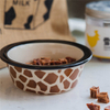 Bowl Bottom Dog Footprints Circular Ceramic Dog Bowl Ceramic Pet Feeder