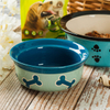 Mangeoire en céramique pour chien en céramique circulaire bleue