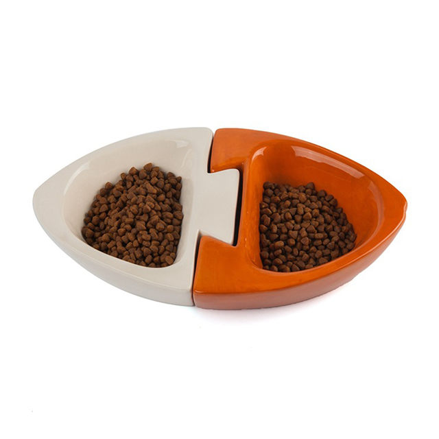 Bassin de nourriture pour animaux de compagnie deux en un bassin de nourriture pour chien détachable bassin de nourriture pour chat en céramique