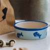 Bol de bord rond impression de fond Fishbone Image bol en céramique pour chien bol en céramique pour animaux de compagnie