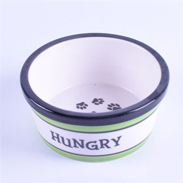 Fond du bol d'impression de poisson blancL'os en céramique bol de nourriture pour chien de compagnie bol d'eau bol en céramique pour chat bol unique