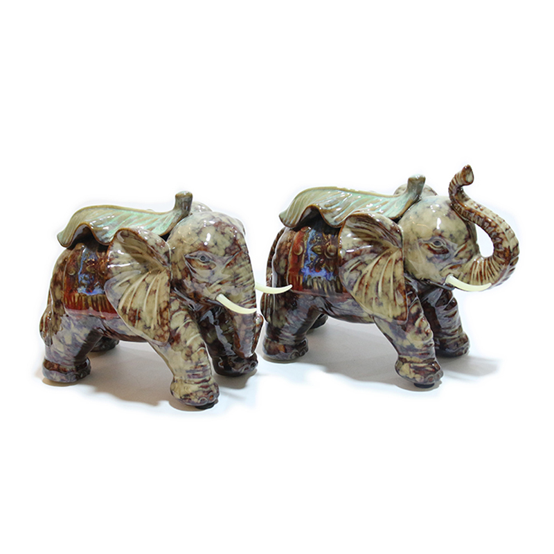 Décoration de Table Ménage Éléphant en Céramique Vintage