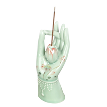 Hauteur de bâton d'encens en céramique peint à la main de conception de style bouddha céladon à la main 