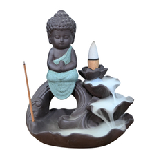 Porte-encens de bâton de brûleur d'encens de cascade de Ganesha de statue verte en céramique