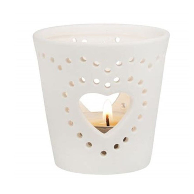 Tasse à bougie en céramique coeur creux