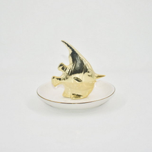 Forme de poisson doré décor à la maison cadeau bibelot plateau présentoir de bijoux cadeau de mariage porte-bague en céramique