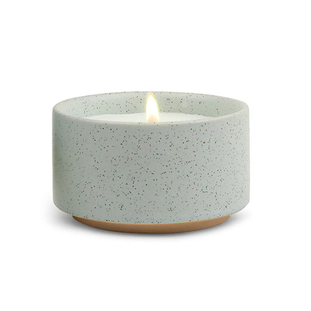 Bougie en céramique bleu gris brun