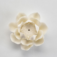Couleur blanche décor à la maison personnalisé fleur design porte-encens porte-encens en céramique