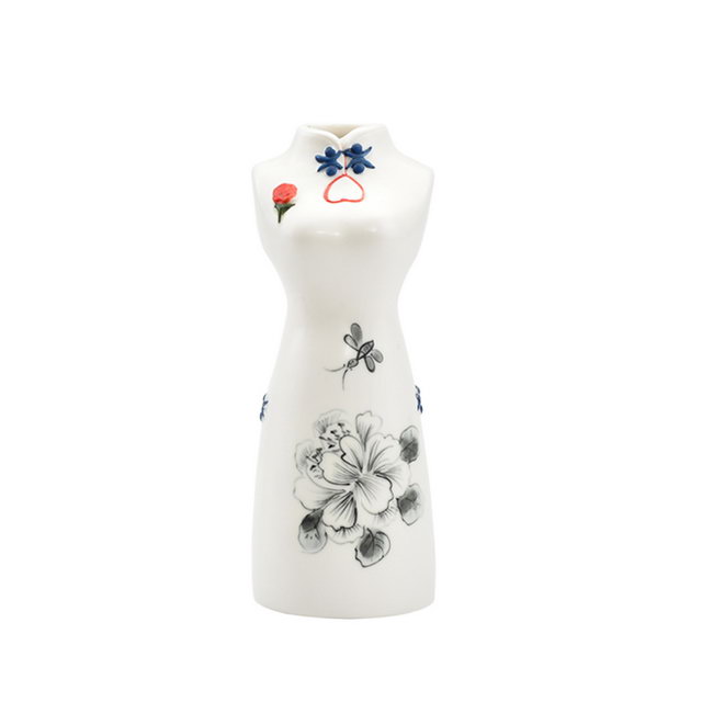 OEM Pure peinture à la main moderne femme caractéristique décor à la maison décoration fleur porcelaine vase de mariage en céramique