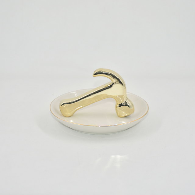 Article de vente chaud décor à la maison cadeau plateau d'affichage de bijoux cadeau de mariage porte-bague en céramique plateau de bibelot personnalisé