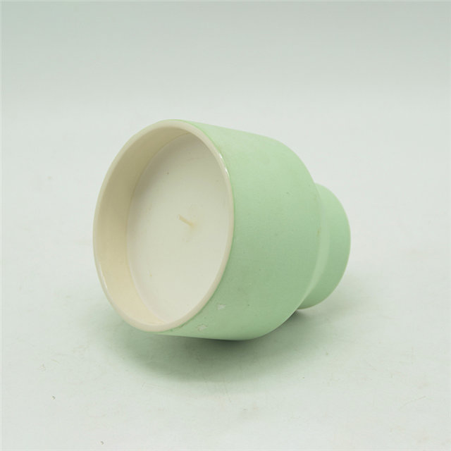 Tasses à bougie en céramique vert clair