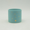 Tasses à bougie en céramique mouchetée bleu et or