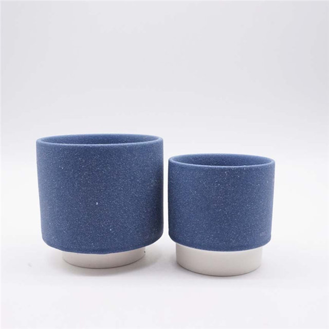 Ensemble de tasses à bougie en céramique bleu rose en céramique