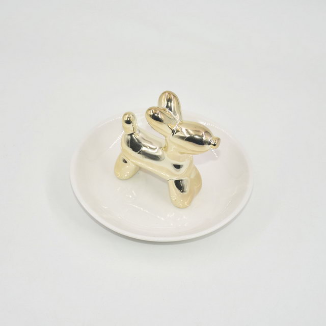 Statue d'oiseau d'or décor à la maison cadeau bibelot plateau présentoir de bijoux cadeau de mariage porte-bague en céramique