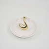 Or cygne forme décor à la maison cadeau bijoux présentoir plateau cadeau de mariage porte-bague en céramique plateau bibelot personnalisé