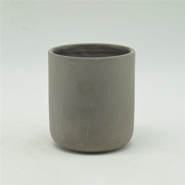 Coupe bougie en céramique gris clair