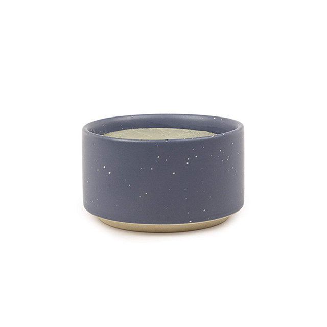 Bougie en céramique bleu gris brun