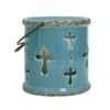 Tasse de bougie en céramique portative creuse bleu clair Tasse de bougie suspendue creuse