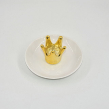 Couronne d'or Style décoration de mariage cadeau plateau de bijoux plateau de bibelot en céramique porte-bague de mariage