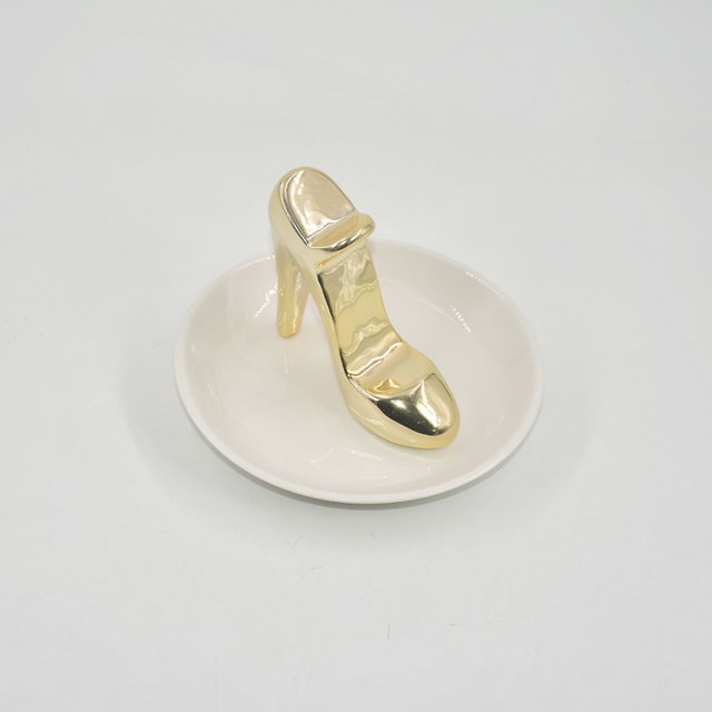Style de chaussure d'or décor à la maison cadeau plateau d'affichage de bijoux cadeau de mariage porte-bague en céramique plateau de bibelot personnalisé