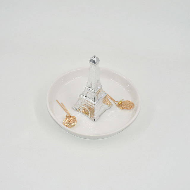 OEM décor à la maison cadeau bibelot plateau en céramique porte-bague de mariage plateau d'affichage de bijoux