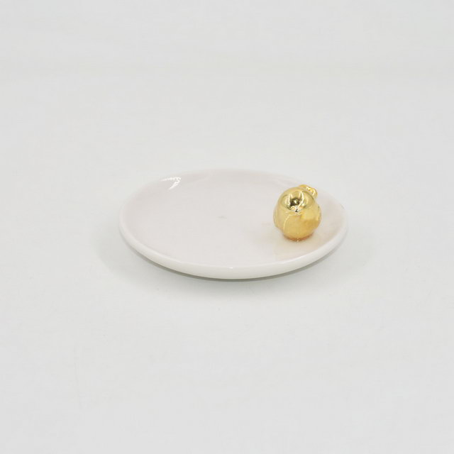 Statue d'oiseau d'or décor à la maison cadeau bibelot plateau présentoir de bijoux cadeau de mariage porte-bague en céramique