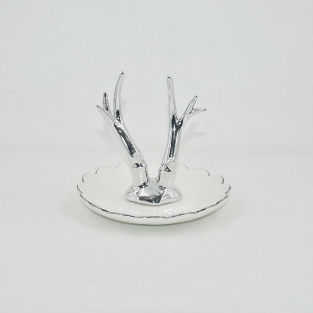 Couleur blanche décor à la maison cadeau bibelot plateau présentoir de bijoux cadeau de mariage porte-bague en céramique