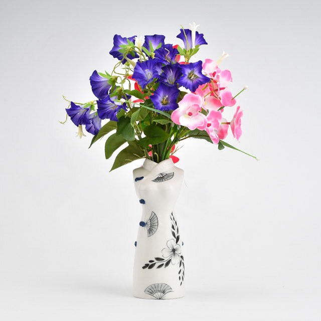 À la mode Pure peinture à la main femme chinoise caractéristique décor à la maison décoration fleur porcelaine moderne en céramique vase de mariage