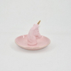 Rose Licorne Style Décor À La Maison Cadeau Bibelot Plateau En Céramique Anneau De Mariage Titulaire Bijoux Présentoir Plateau
