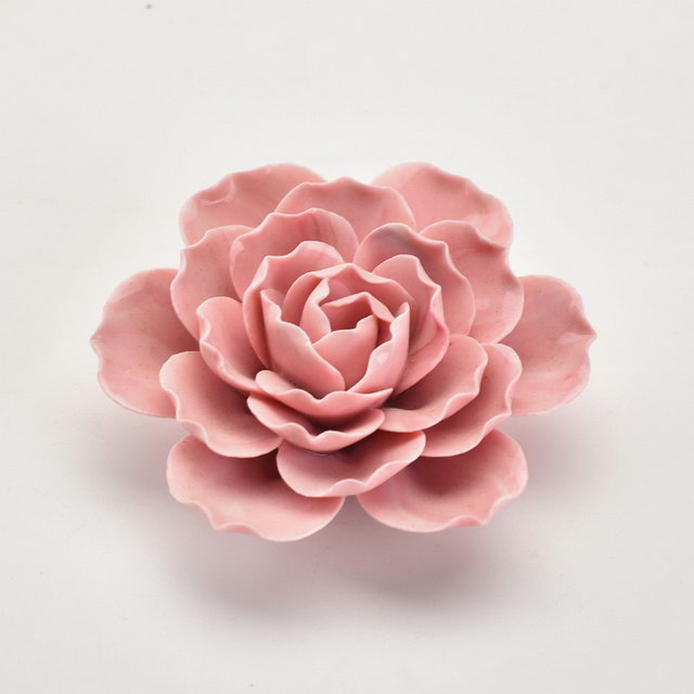 Personnalisé accepter décor à la maison décoration de mariage porcelaine fleur Figurine Statue fleur en céramique