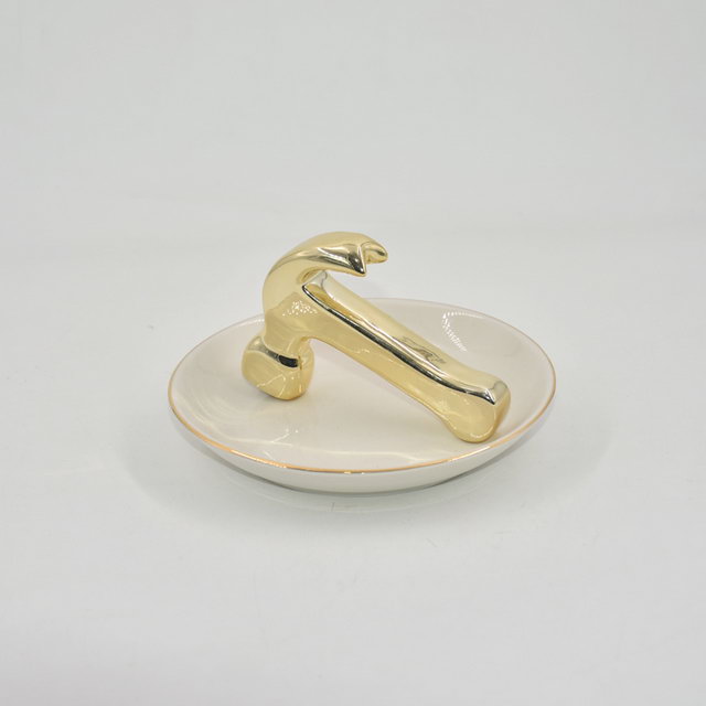 Article de vente chaud décor à la maison cadeau plateau d'affichage de bijoux cadeau de mariage porte-bague en céramique plateau de bibelot personnalisé