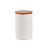 Pot de rangement en céramique Pot à thé Pot à thé Pot en porcelaine et couvercle en bambou avec couvercle en bambou (hermétique) (Blanc mat, pack 2)