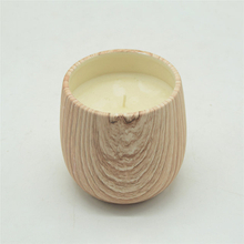 motif en bois tasse à bougie en céramique