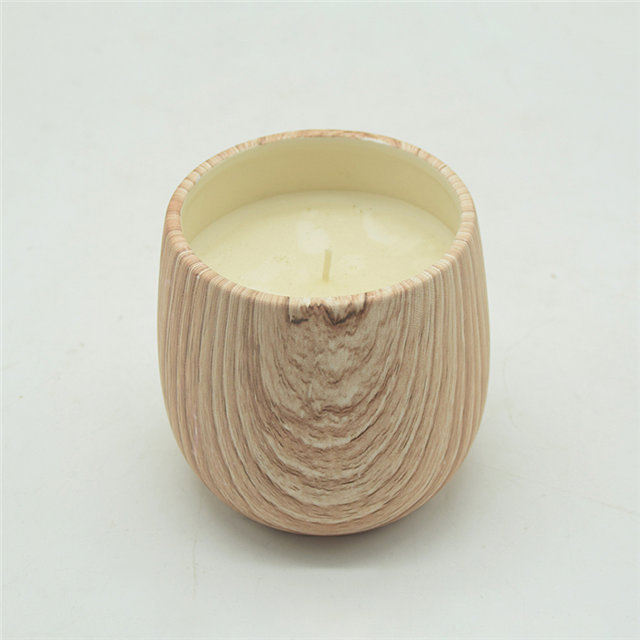 motif en bois tasse à bougie en céramique