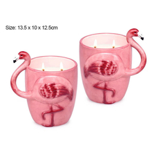Tasse à bougie flamant rose en céramique 3D