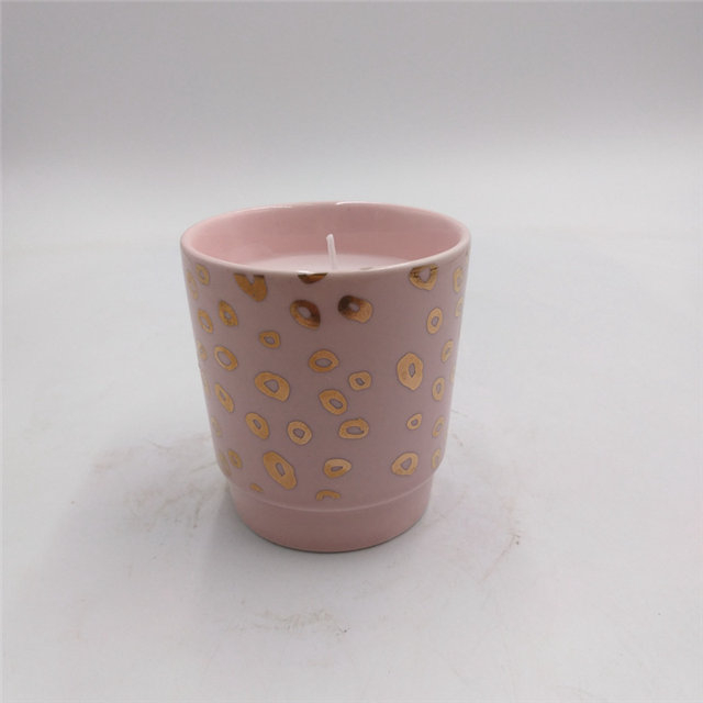 for love Allumer un feu romantique Couvercle plaqué or Imprimé Motif noble et élégant Noble et élégant Pot à bougie en céramique