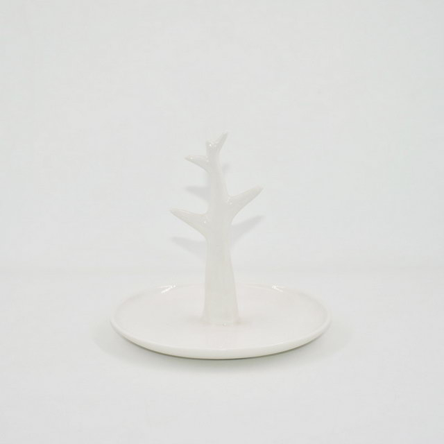 Couleur blanche décor à la maison cadeau bibelot plateau présentoir de bijoux cadeau de mariage porte-bague en céramique