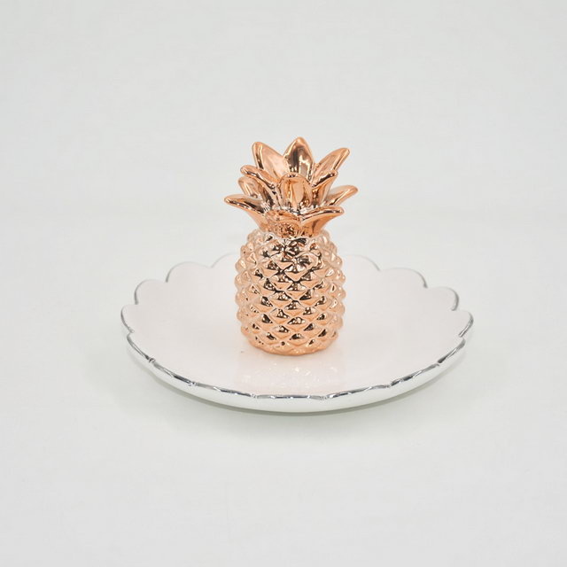 Haute qualité décor à la maison cadeau bibelot plateau présentoir de bijoux cadeau de mariage porte-bague en céramique