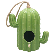 Plante Cactus style vert Mangeoire à oiseaux en céramique de type à suspension