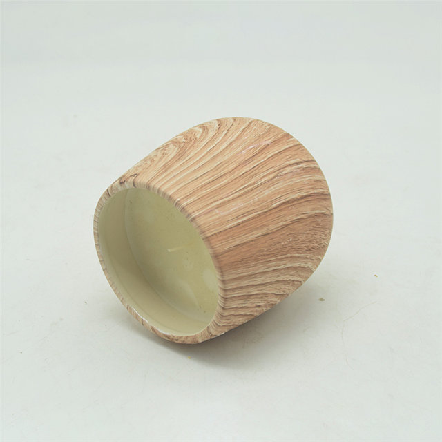 motif en bois tasse à bougie en céramique
