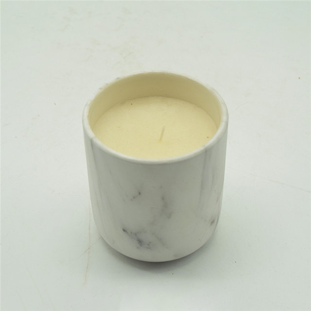 Tasse à bougie émaillée en marbre céramique