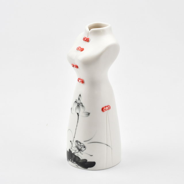 Style de beauté peinture à la main pure femme caractéristique décor à la maison décoration fleur porcelaine moderne vase de mariage en céramique