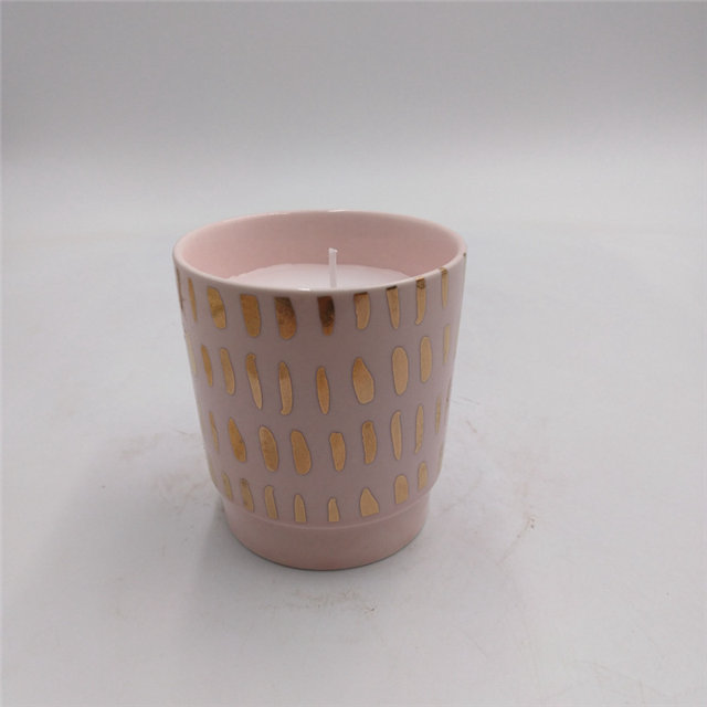 for love Allumer un feu romantique Couvercle plaqué or Imprimé Motif noble et élégant Noble et élégant Pot à bougie en céramique