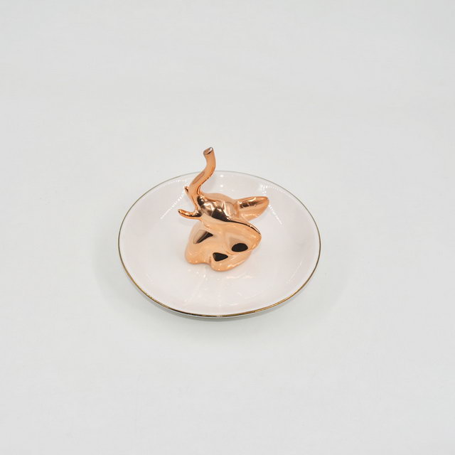 Rose or éléphant Style décor cadeau bibelot plateau en céramique porte-bague de mariage plateau d'affichage de bijoux