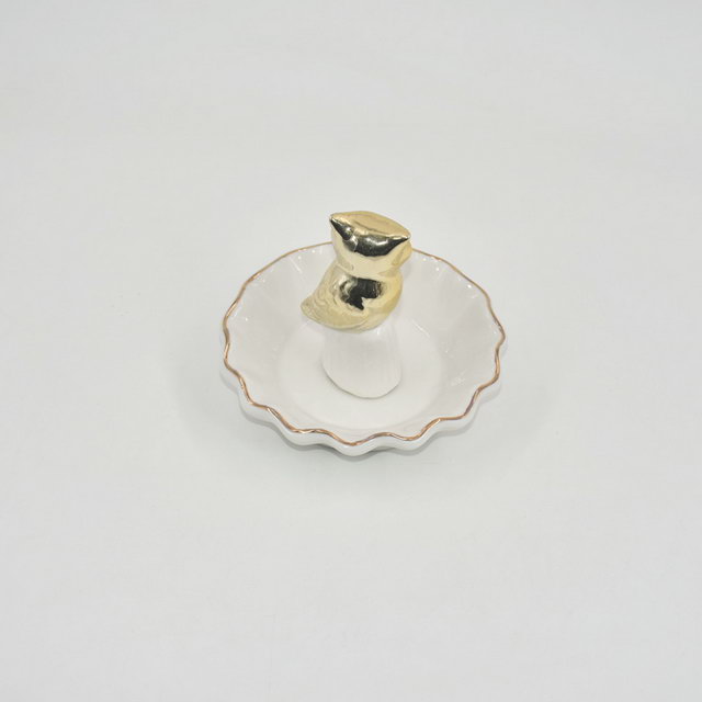 Rose d'or couronne conception décoration de mariage cadeau bijoux plateau bibelot plateau en céramique porte-bague de mariage