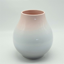 Décoration d'ameublement de table Vase en céramique décoration de bureau polyédrose Vase en céramique Ellipse bleu et rouge